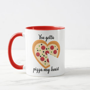 Caneca Bonito Você Tem Que Pizza Me Coração Pun