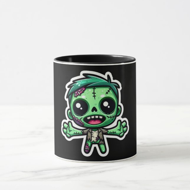 Caneca Bonito, zumbi de desenho animado (Centro)
