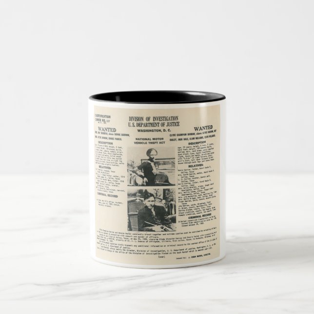 caneca bonnie e de clyde fbi do poster (Centro)