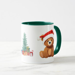 Caneca Bons animais de inverno Ursos Papais noeis de Nata