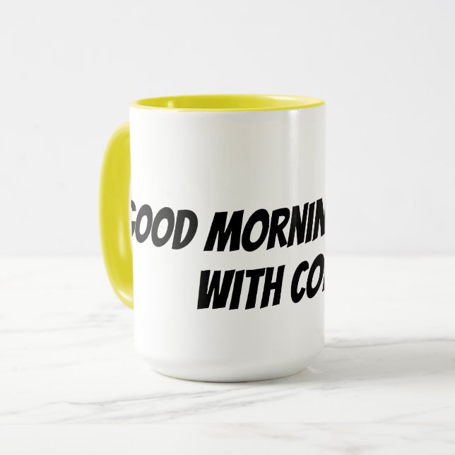 Caneca bons dias começam com café (Frente Esquerda)
