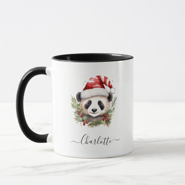 Caneca Bons Papais noeis de Urso Panda Feliz Natal (Esquerda)