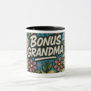 Caneca Bonus Avó Mug-Floral e presente Divertido