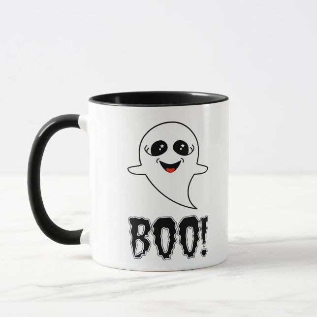 Caneca Boo! Bonito Halloween Por Lucas Retro Classic (Esquerda)