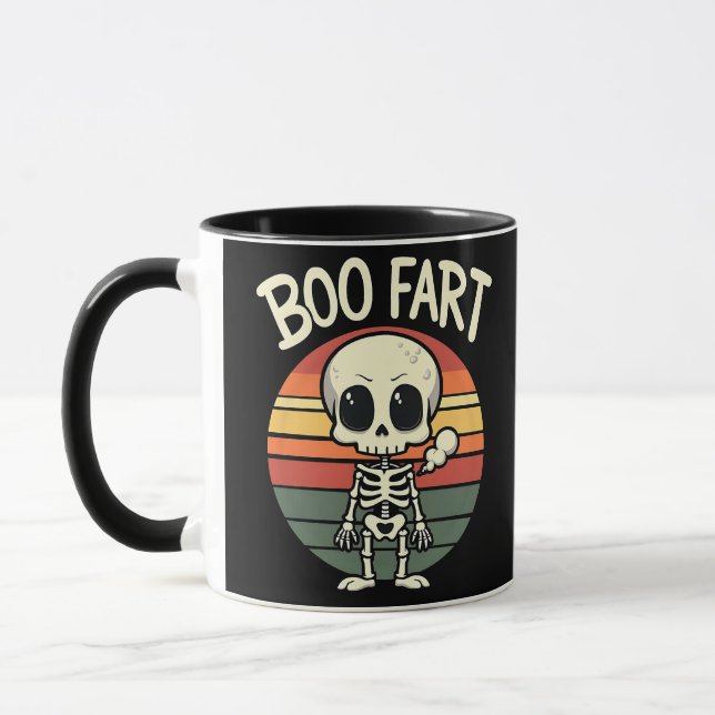 Caneca Boo fart Funny Spooky Pastel Ghost Gótico Retro (Esquerda)