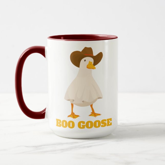 Caneca Boo Goose Halloween Engraçado Fantasma Simples Div (Esquerda)