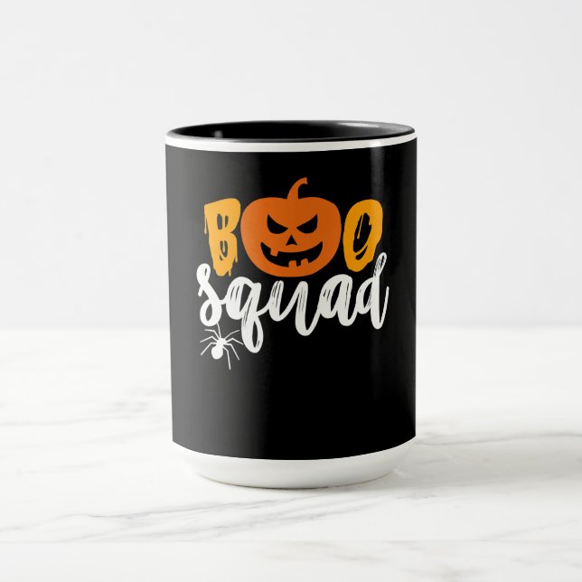 Caneca Boo Squad - Engraçado Pumpkin Spider Halloween (Centro)