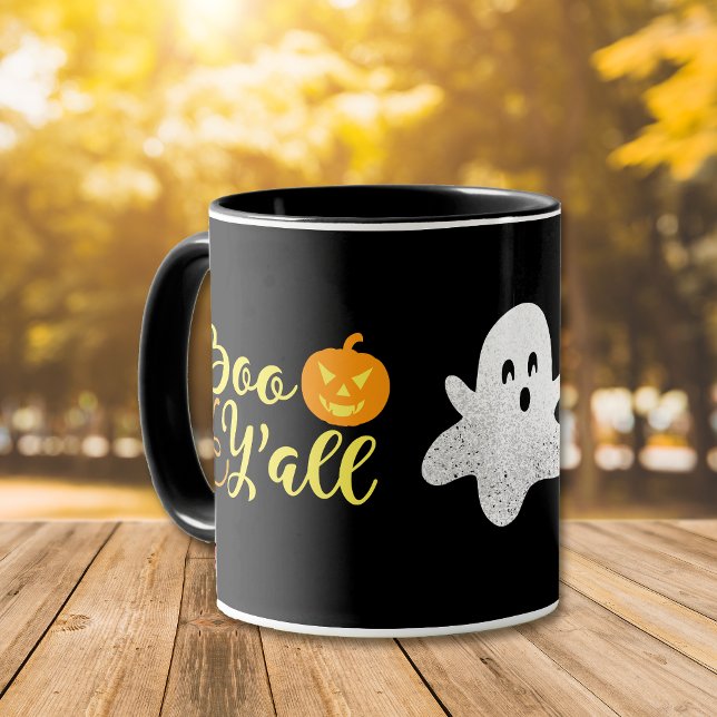 Caneca Boo Y'all Fantasma de Halloween (Criador carregado)