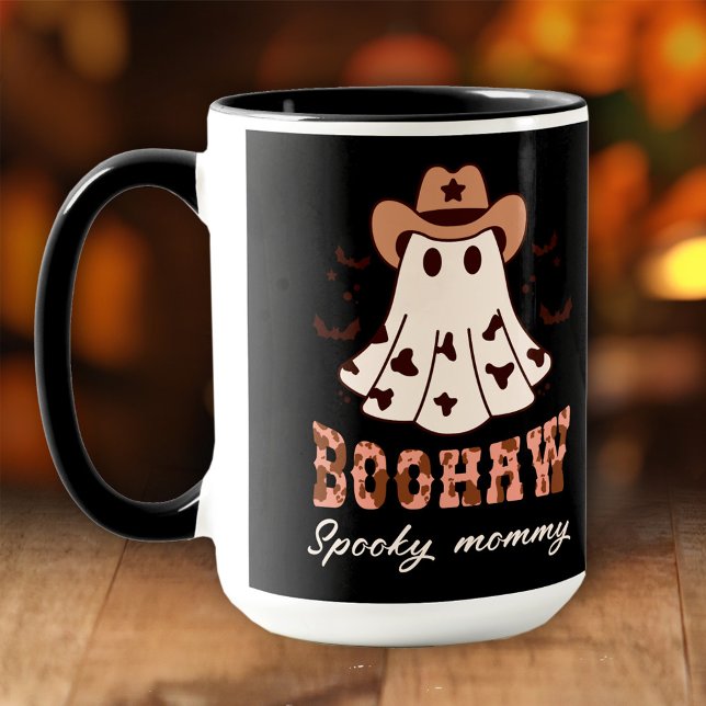 Caneca Boohaw Halloween Groovy Ghost Spooky Black Large (Boohaw Halloween Groovy Ghost Spooky Black Large Mug)