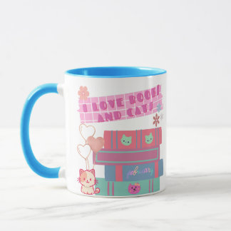 Caneca Book Coquette - I Love Books & Cats - Bookish 