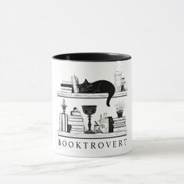 Caneca Book Lover's Booktrovert Funny Saying