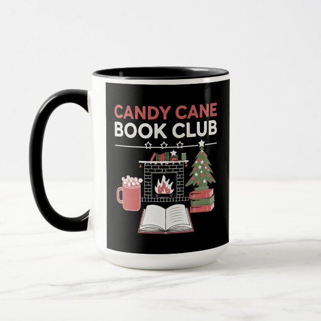 Caneca Bookish Christmas Candy Cane Book Club Bookish (Esquerda)