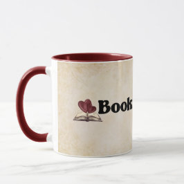 Caneca Bookish Troves Book Lover Hearts Bold Red Black