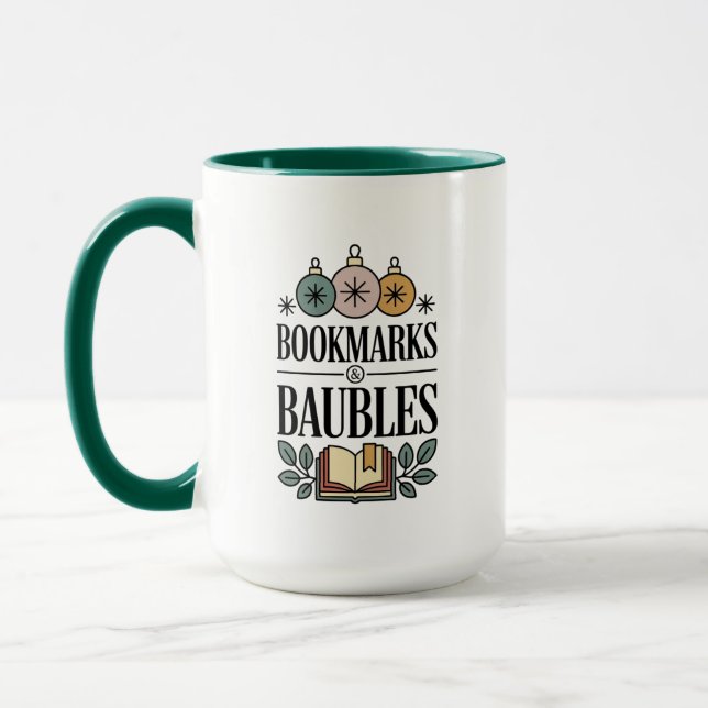Caneca Bookmarks & Baubles Holiday (Esquerda)