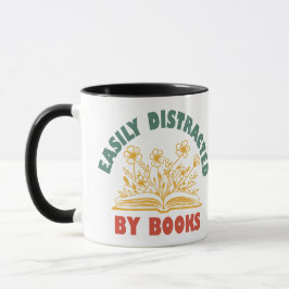 Caneca Bookworm Funny Facilmente Distraído Por Livros