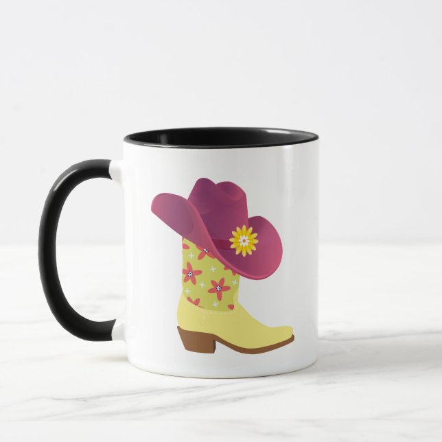Caneca Boot e chapéu de vaqueiro (Esquerda)