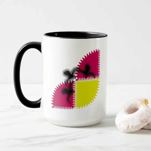 Caneca Borboleta Abstrata Colorida (Com Donut)