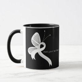 Caneca Borboleta-Borboleta-Café-Sensibilização Branca