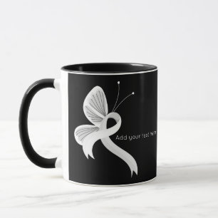 Caneca Borboleta-Borboleta-Café-Sensibilização Branca