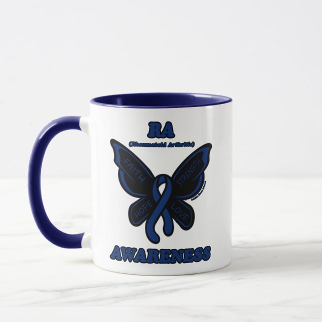 Caneca Borboleta/Consciência.. Artrite Reumatoide (Esquerda)