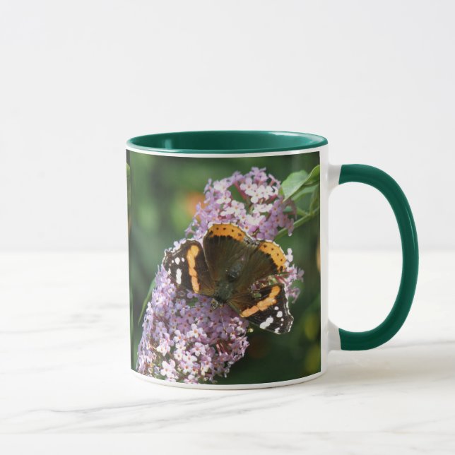 Caneca Borboleta do Almirante Vermelho e Buddleia Mug (Direita)