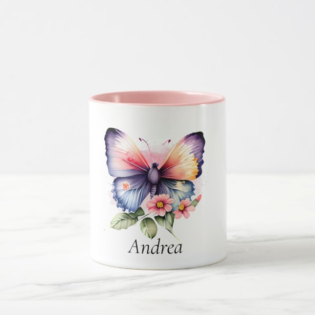 Caneca Borboleta e Flores (Centro)