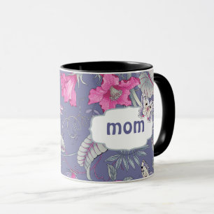 Caneca Borboleta e Flores Dias de as mães com Mugs