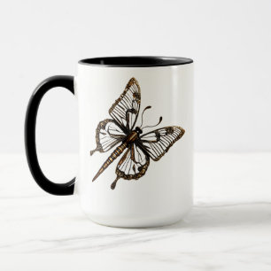 Caneca Borboleta Elegante Outline 15 oz Mug - Símbolo de