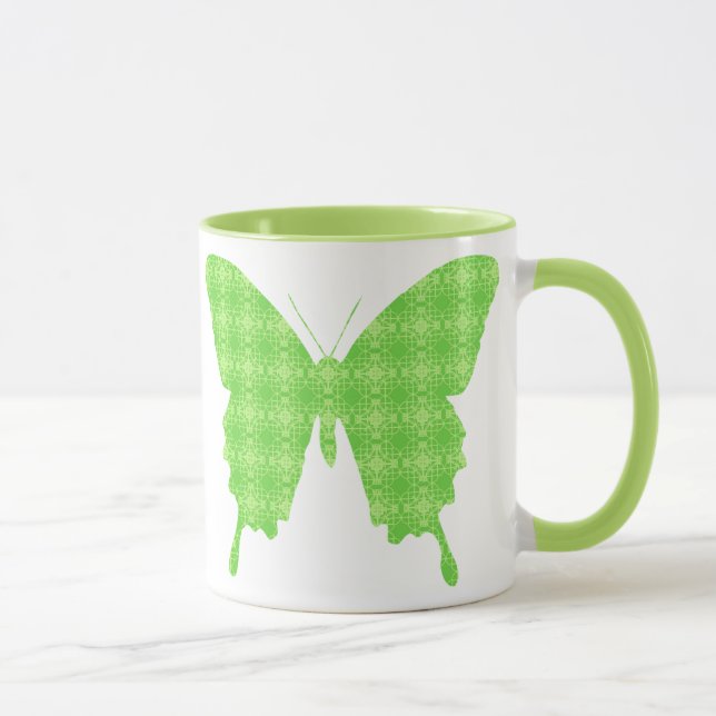 Caneca Borboleta em impressão de papel de parede - verde  (Direita)