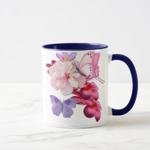 Caneca Borboleta Exótica Floral