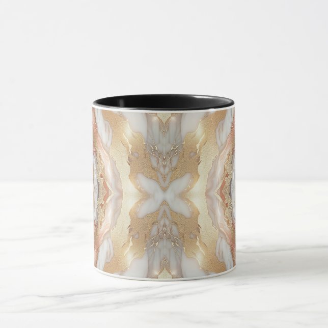 Caneca Borboleta Luxuosa de Trendy Marble, Dourada Glam R (Centro)