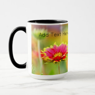 Caneca Borboleta Monarca com Flor Vermelho e Amarelo