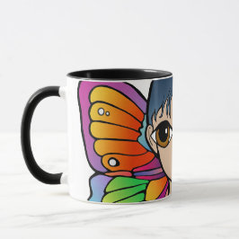 Caneca Borboleta Mulher Café Mug