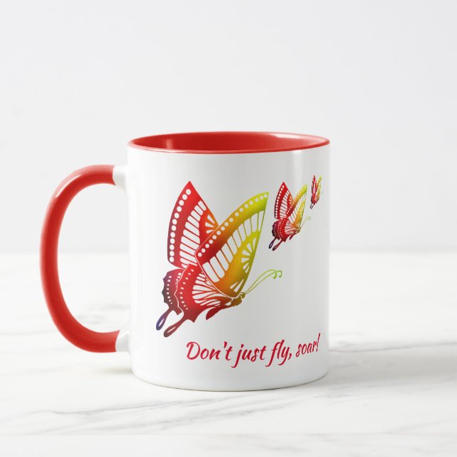 Caneca Borboleta: Não voe, Soar! Motivação (Esquerda)