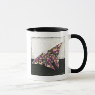 Caneca Borboleta Origami em Papel Floral