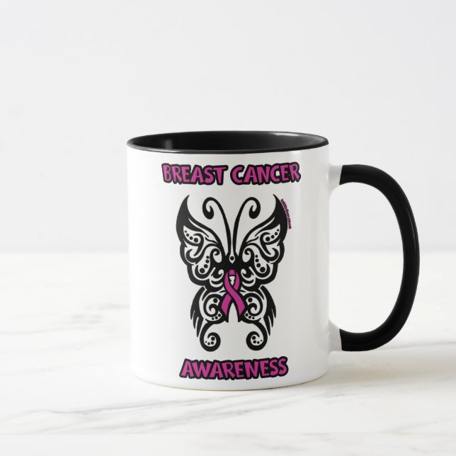 Caneca Borboleta/Tribal...Cancer da mama (Direita)