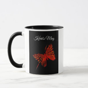 Caneca Borboleta Vermelha Personalizada
