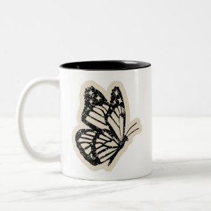 Caneca Borboleta Vintage Xícara de Café com Inse