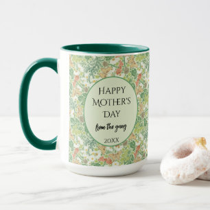Caneca Borboletas amarelas Vintage White Daisies no Jardi