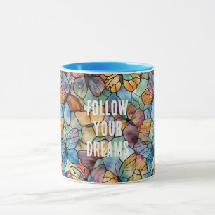 Caneca Borboletas Azul Turquesa Laranja Roxo
