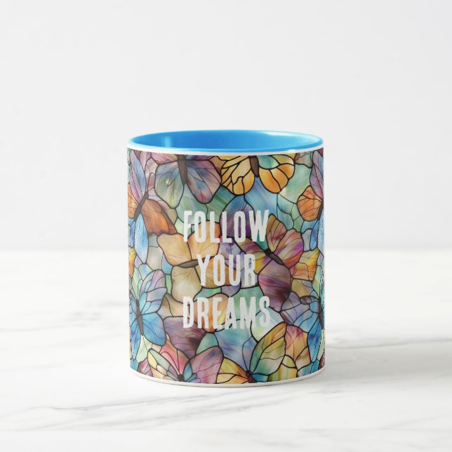 Caneca Borboletas Azul Turquesa Laranja Roxo (Centro)