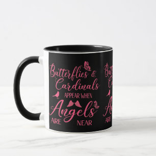 Caneca Borboletas & Cardinals Aparecem Quando Anjos Estão