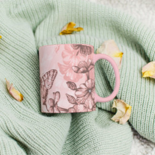 Caneca Borboletas cor-de-rosa macias