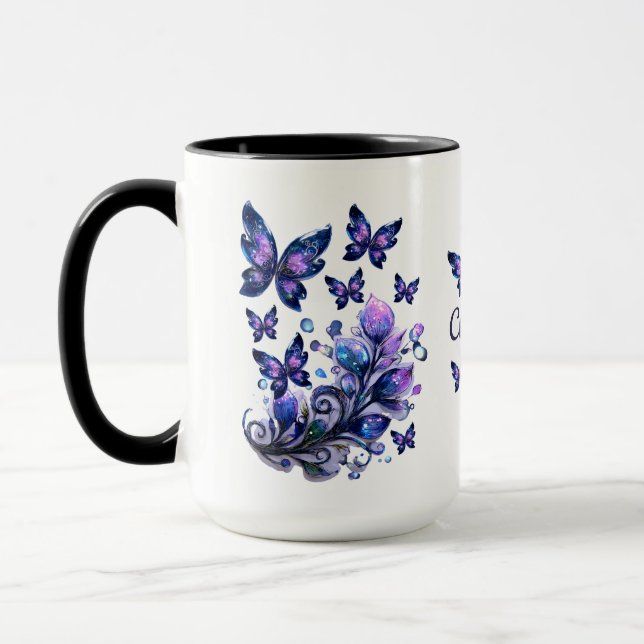 Caneca Borboletas Cósmicas Personalizadas (Esquerda)