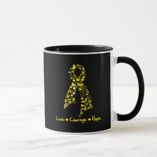 Caneca Borboletas da esperança da coragem do amor da