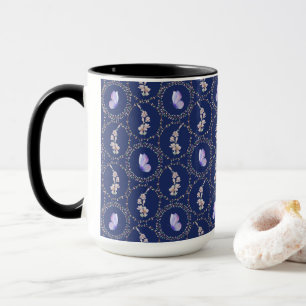 Caneca Borboletas De Aquarela Pastel Em Vinhas