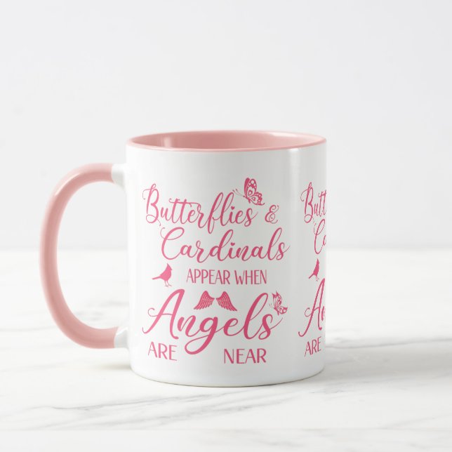 Caneca Borboletas e cardeais aparecem quando o Angel está (Esquerda)