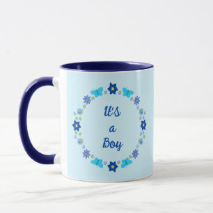 Caneca Borboletas e flores do menino azul personalizadas