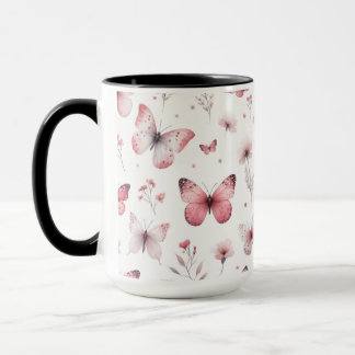 Caneca Borboletas Rosa