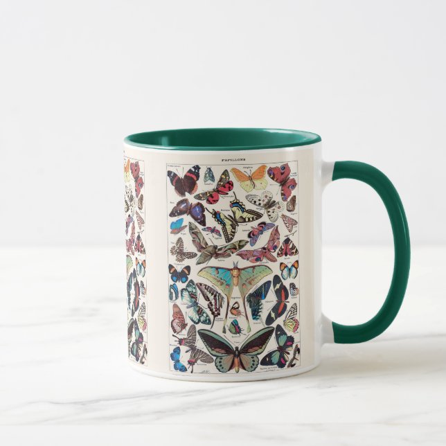 Caneca Borboletas Vintage por Adolphe Millot (Direita)